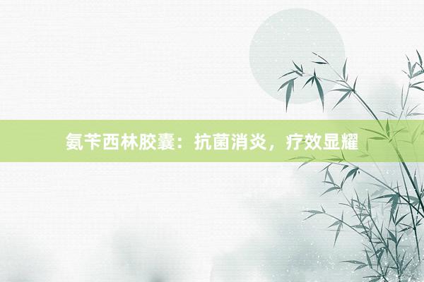 氨苄西林胶囊:抗菌消炎,疗效显耀